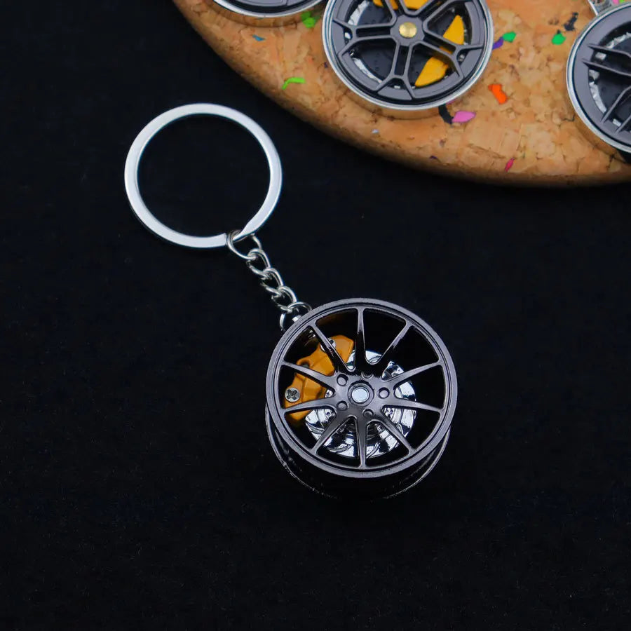 Neue Radnabe Schlüsselanhänger Fidgeting Spinner Mode BBS Metall Auto Metalllager Rotierende Bremse Modell Zappeln Spielzeug Schlüsselanhänger für Männer