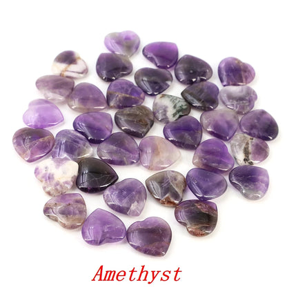 Viele Großhandel Edelstein Herzform LIEBE 20 MM Natürliche Kristall Amethyst Achat Perle Heilung Reiki Naturstein Geschenk Liefert