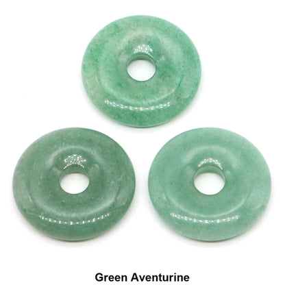 30 mm Donut-Naturstein, Heilkristall, Amethyst, Amazonit, Achat, Quarz, Edelstein für Kunsthandwerk, Zubehör, Glücksgeschenke