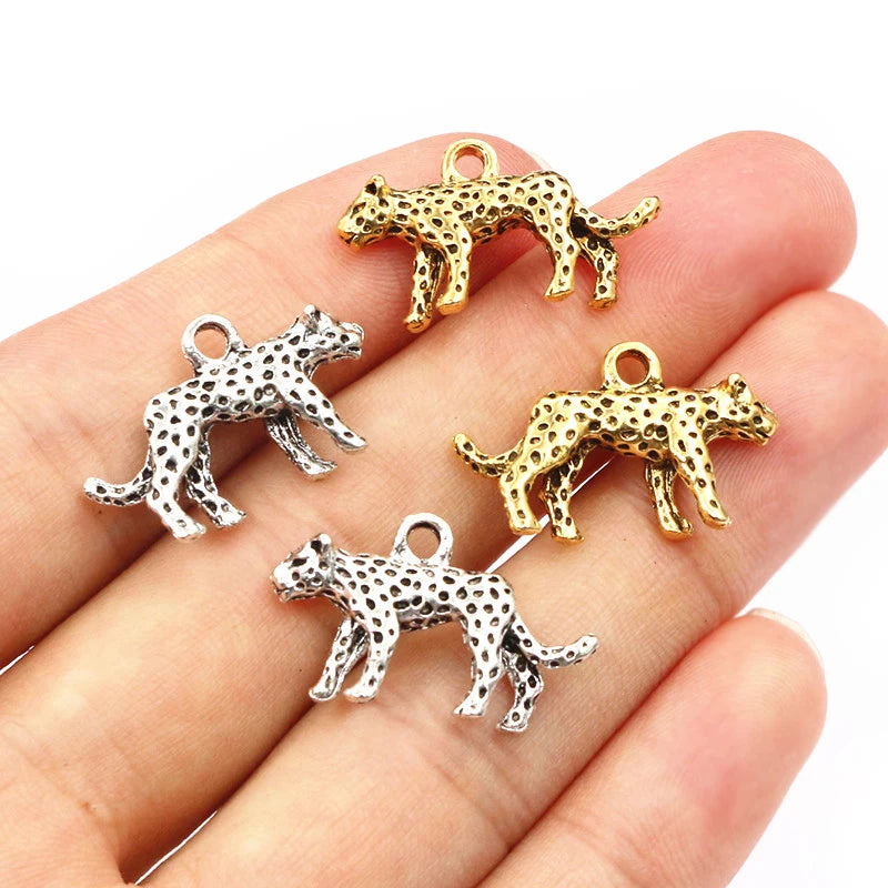 10 Stück 23x14x4mm Legierung Leopard Charms Anhänger DIY Schmuck Making Zubehör Erkenntnisse für Halskette Armband