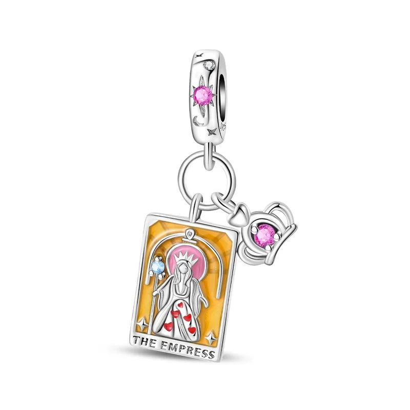 Kürbishaus-Perlen und Kuchen-Donut-Herzform aus 925er-Sterlingsilber, dreifach baumelnder Charm, passend für Armbänder, goldene orangefarbene Anhänger-Geschenke