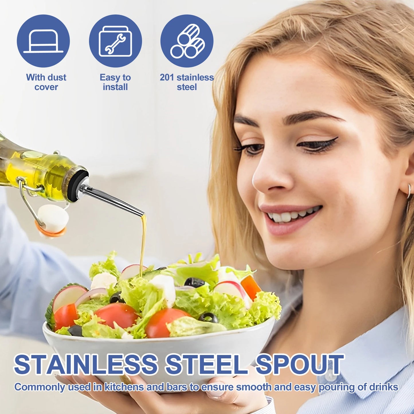 12Pcs Edelstahl Schnaps Flasche Ausgießer Flasche Düse Ausgießer Öl Fluss Wein Flasche Ausgießer Stopper Küche Bar Zubehör
