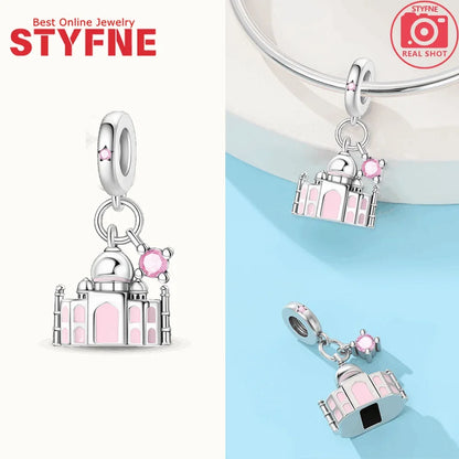 Neue Charms aus 925er Silber, griechischer Tempel, Pariser Turm, London, Big Ben, Perlenanhänger, passend für Original-Armbänder, DIY, kultureller edler Schmuck, Geschenk