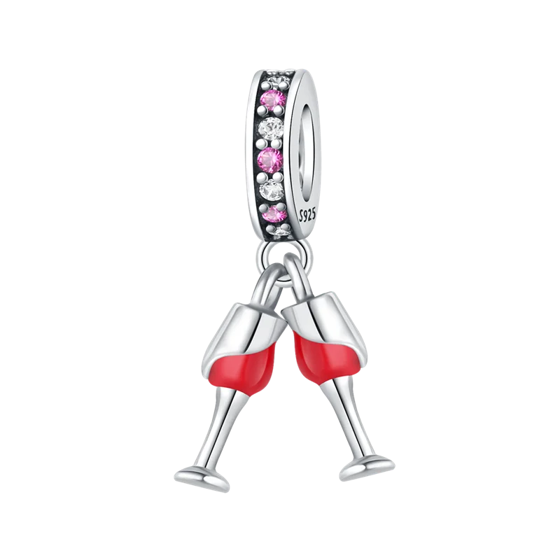 Neue Original 925 Sterling Silber Perlen Charme Schnaps Wein Serie Verschluss Anhänger Fit Original Armband Für Frauen DIY Schmuck Geschenk