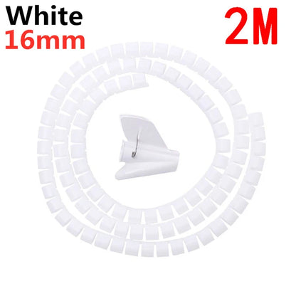 2M/1M Flexible Spirale Kabel Draht Schutz Kabel Organizer Computer Kabel Schutzhülle Rohr Clip Organizer Management werkzeuge 16/10mm