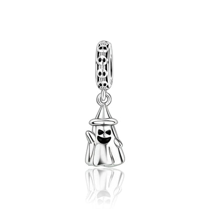 Heißer Verkauf 925er Sterlingsilber Kürbiskopfperlen & fliegende Hexe baumelnder Charm passend für Armband Halloween Anhänger Zubehör Geschenke