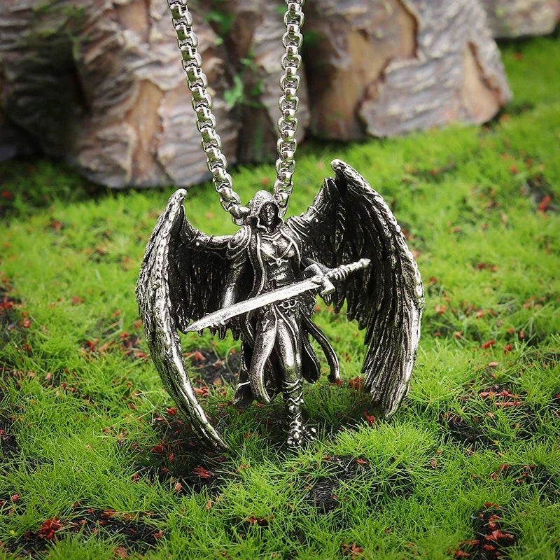 Vintage Gothic Totenkopf Jesus Kreuz Anhänger Halskette Katholischer Schmuck für Männer Punk Religiöse Amulett Halskette