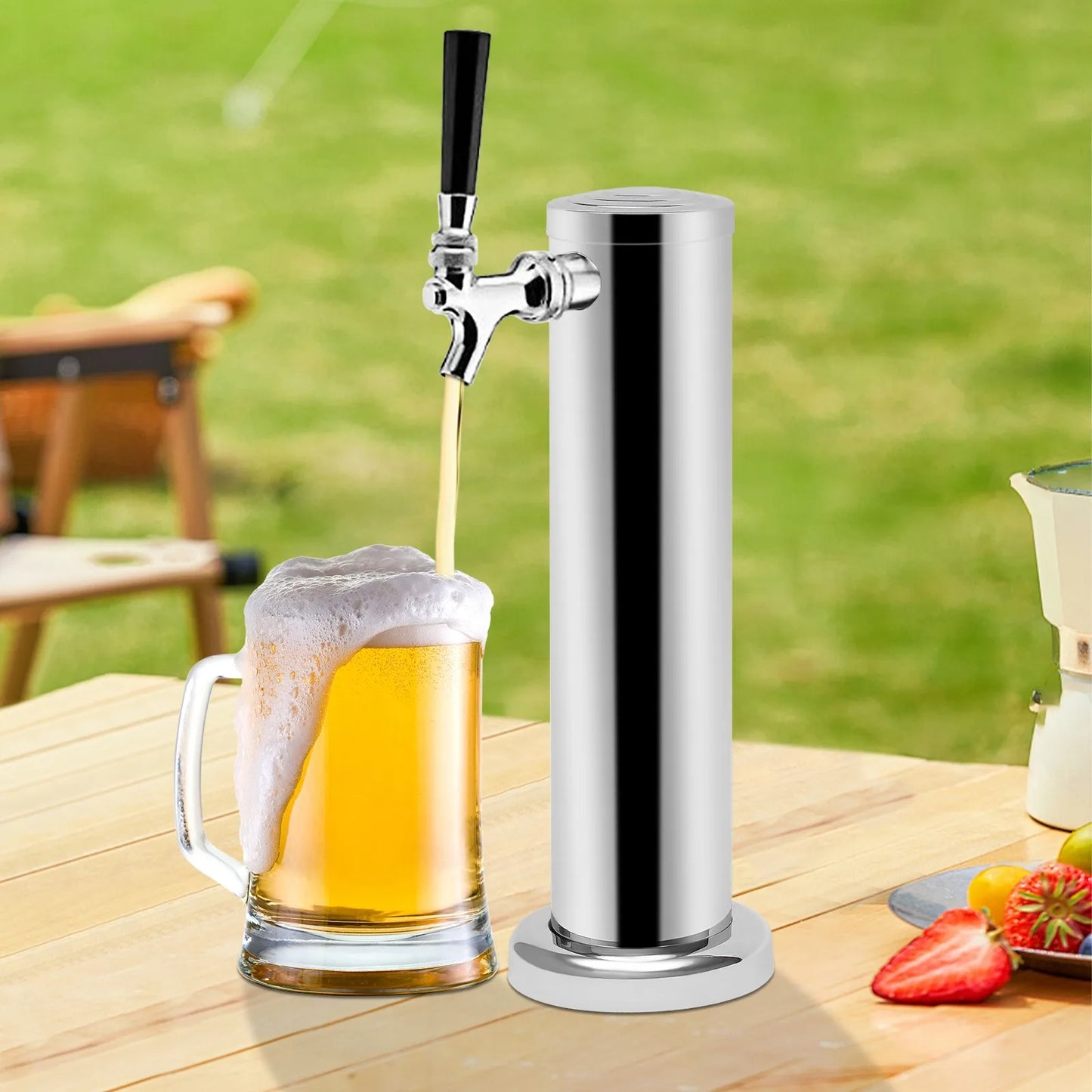 Einzel-Zapfhahn-Bier-Tower, Edelstahl-Bierzapfanlage mit Getränkespender, für Hausbars, Hotels, Restaurants