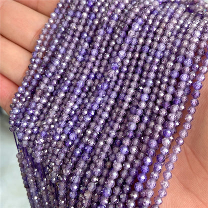 Natürliche Zirkonperlen 2, 3, 4 mm winziger Stein, lose Distanzperlen für Halskette, Armbänder, Zubehör, Schmuckherstellung, 39,9 cm Strang