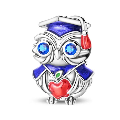 Blue Series Charm-Anhänger aus 925er-Sterlingsilber, Saphir, Baum des Lebens, Flasche, Elefant, Planet, Ozean, Herz, passend für DIY-Armbänder, Halsketten, Geschenke
