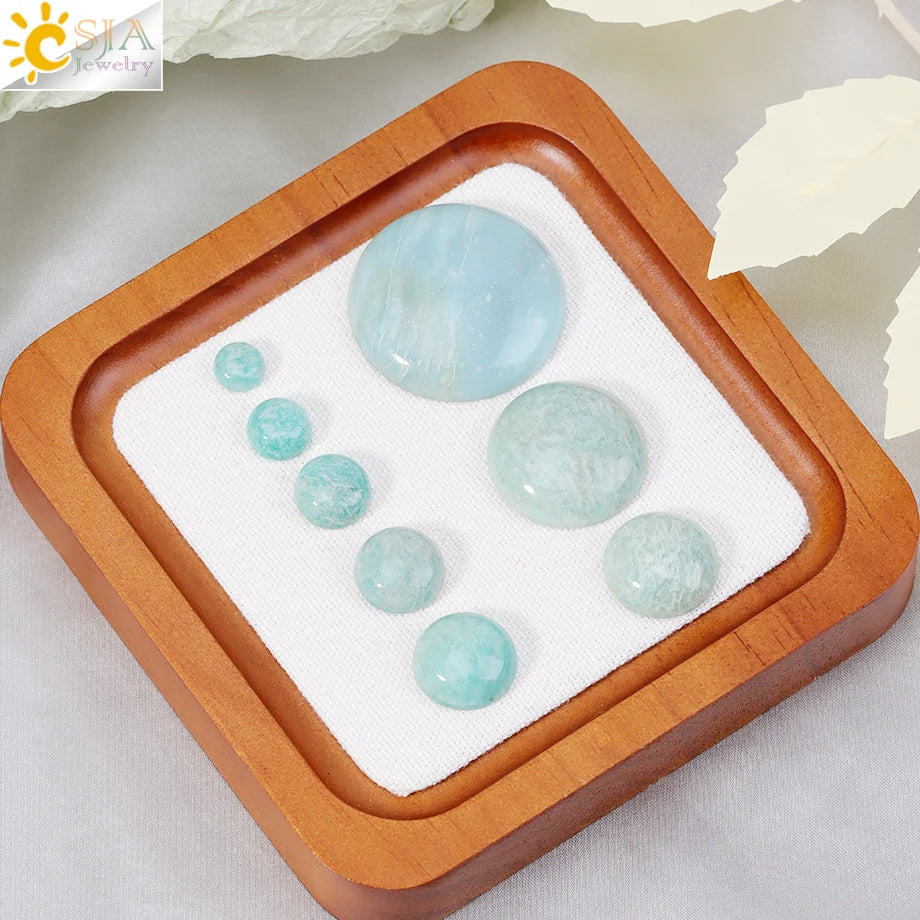 1pc Naturstein Perlen Amazonit Cabochon Oval Flache Lose Perlen für DIY Schmuck Machen Halskette Ring Anhänger Zufällige Farbe h755