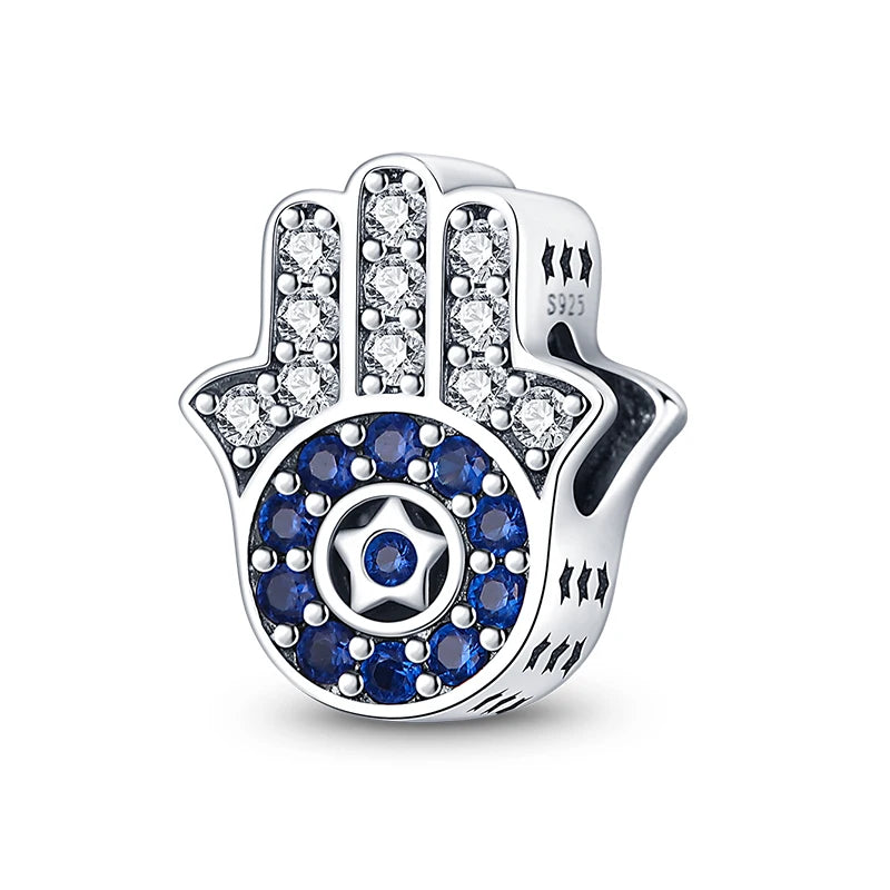 Heiße Verkäufe 925 Sterling Silber Charms Perlen Teufel Auge Fatimas Hand Kreuz Perlen Fit Original Armband Frauen DIY schmuck Geschenke
