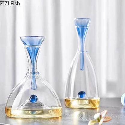 Transparenter Weinwaren-Dekanter aus Glas, Weinspender, rote Weine, Gefäße, Behälter, Glasflaschen, Weinflasche, Trinkutensilien