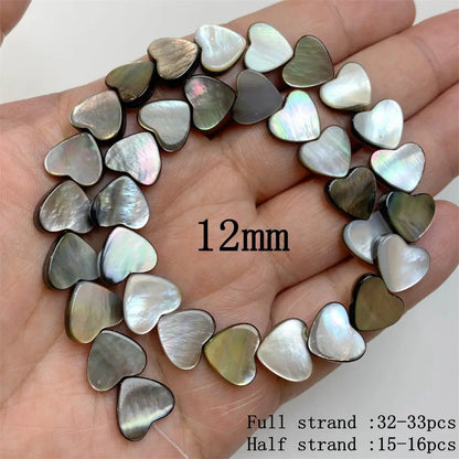Natürliche graue schwarze Muschelperlen, rund, quadratisch, Perlmutt-Muschelperlen für die Schmuckherstellung, DIY-Charm, Halskette, Armband, Ohrringe