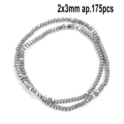 Großhandel AAA Rhodium Hämatit Perlen Charms Herz Stern Rohr Facettierte Runde Unregelmäßige Geometrische Form Perlen Für Schmuck Machen