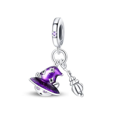 Geheimnisvoller Charm-Anhänger aus 925er-Sterlingsilber mit Hexen- und Tarotkarten-Spielkarten, passend für DIY-Armbänder, Halsketten, die als Glücksgeschenk wünscht