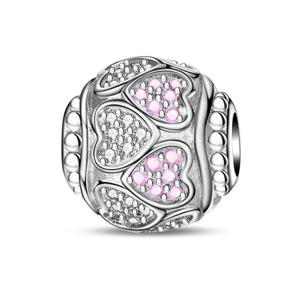 Rosa Charms aus 925er-Sterlingsilber, Perlen, Schmetterling, Parfümflasche, Krone, herzförmiger Zirkon, Charms für Frauen, feiner DIY-Schmuck, Geschenke