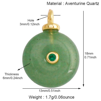 Jade Achat Amethyst Amazonit Wasser Gras Lapis Lazuli Charm Anhänger, 18K echt vergoldet Schmuck für Halskette Handwerk Herstellung S79