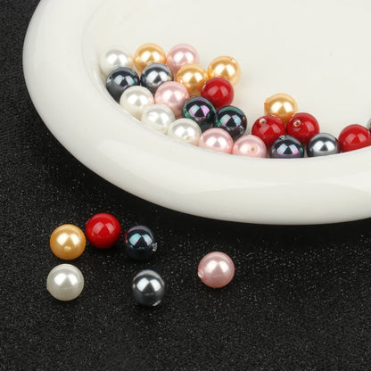 Großhandel 5 stücke Natürliche Shell Perle Perlen 6mm 8mm 10mm 12mm Runde Lose Perlen Gebohrt Halb loch Perlen Für Ohrring Schmuck Machen