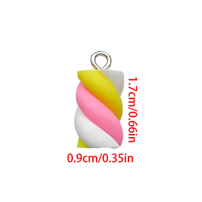 5/10 stücke Bunte Simulation Marshmallow Charms Harz Candy Anhänger für DIY Armbänder Halsketten Ohrringe Schmuck Machen Accessori