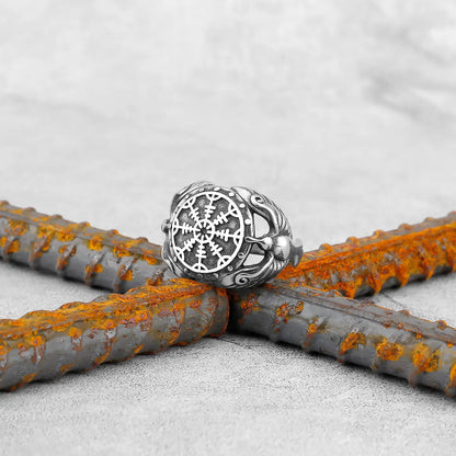 Vintage Edelstahl Wikinger Amulett Ring Nordischer Kompass Runen Männer und Frauen Ringe Teenager Multi Style Schmuck Freund Geschenk