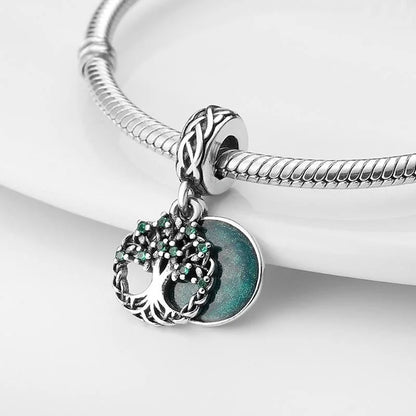 925er Sterlingsilber, original grüner Lebensbaum, modische Charm-Perlen, DIY-Armband, Halskette, Verlobung, Geburtstag, Schmuck, Geschenk