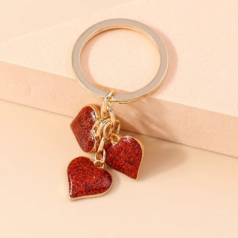 Schöne Bunte Herz Keychain Liebe Schlüsselanhänger Valentinstag Geschenk Schlüssel Ketten für Frauen Mädchen Auto Schlüssel Handtasche Schmuck Zubehör