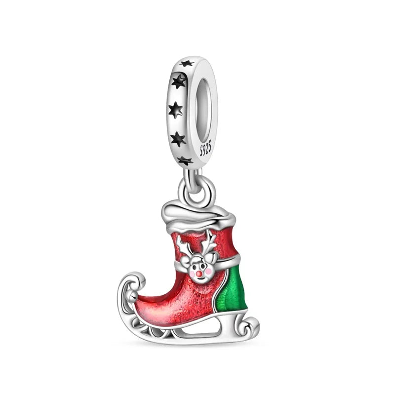 Klassische rote High Heels und goldene Turnschuhe aus 925er-Sterlingsilber, Fußball-Trophäe, baumelnder Charm, passend für Armbänder, Boutique-Schuhserie, Geschenke