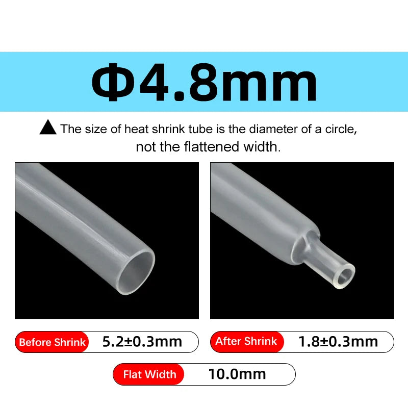 2 - 10M Transparenter 3:1 Schrumpfschlauch mit Klebstoff 1,6 ~ 39mm Doppelwandiger Klebstoffbeschichteter Polyolefin-Schrumpfschlauch Kabelschutzhülle