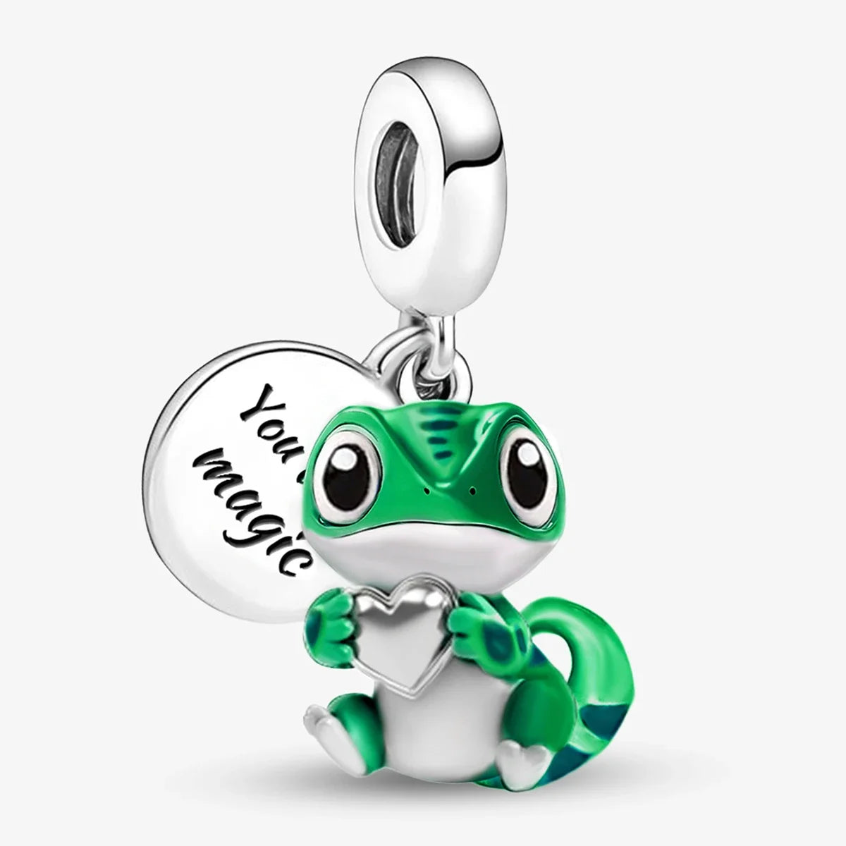 Personalisierter süßer Chamäleon-Charm-Anhänger aus 925er-Sterlingsilber für Armbänder, DIY, hochwertiger, modischer, edler Schmuck für Damen