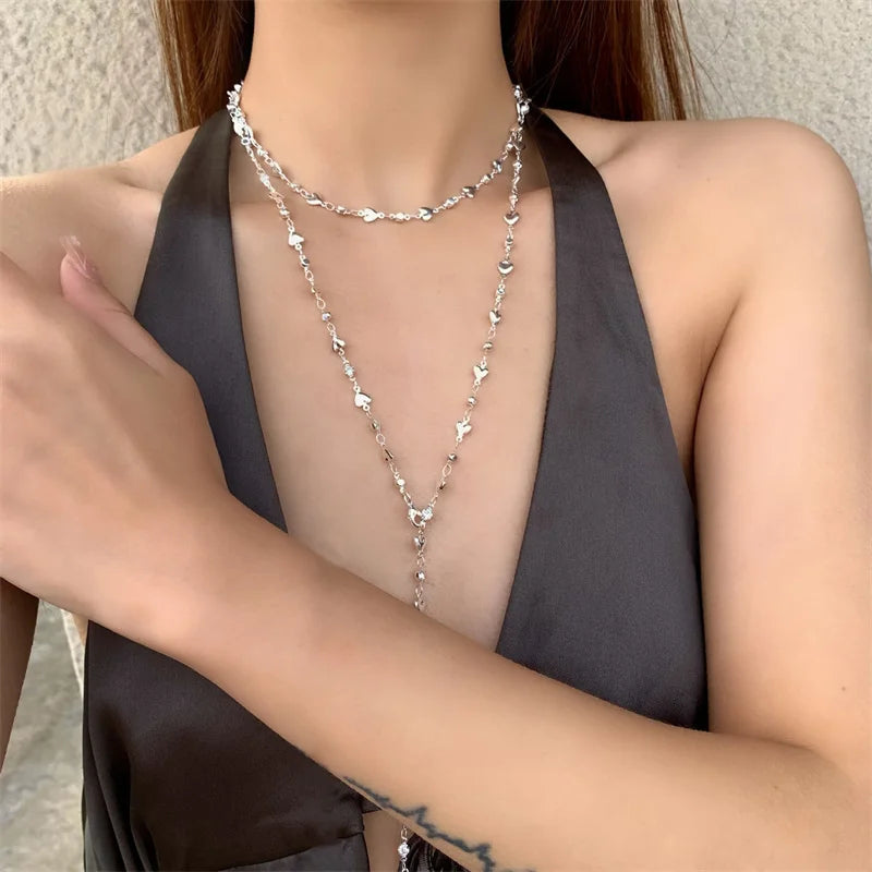 Bohemian Sexy Lange Y-förmige Halskette für Frauen Y2K Ästhetische Metall Schlüsselbein Kette Gold Farbe Halsband Urlaub Partei Schmuck geschenke