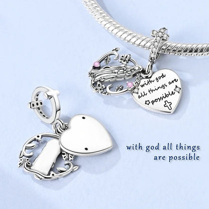 Charm Heiße Verkäufe 925 Silber Original Jesus Kreuz Charms Perlen Fit Anhänger Charm Armband Baumeln für Frauen DIY Edlen Schmuck Machen