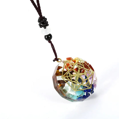 Retro Bunte Chips Natürliche Türkis Amethyst Stein Chakra Orgon Energie Pendel Amulett Reiki Heilung Anhänger Halskette