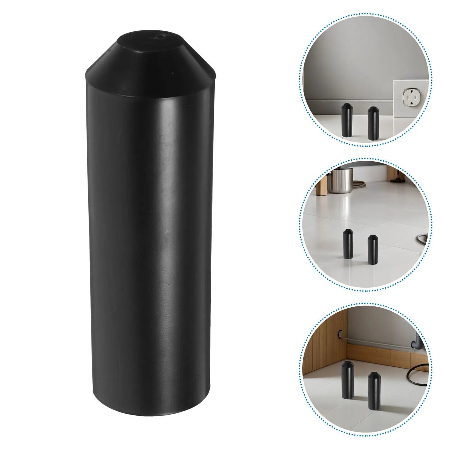 5 Stück Schrumpfkappen, schwarz, 1,5 Zoll, wasserdicht, mit Klebstoff ausgekleidet, für Netzkabel, Ethernet-Kabel, Bootsverkabelung, Schutzrohr