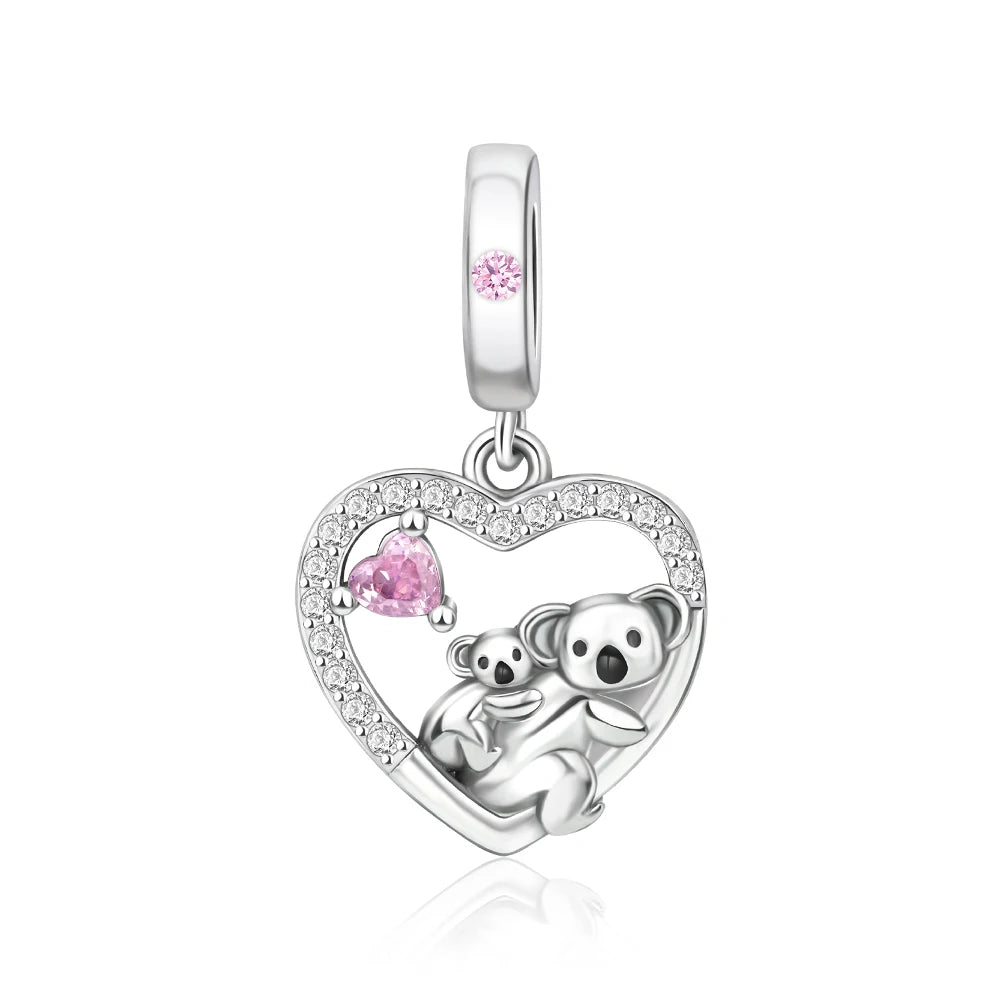 Animal Series Charms aus 925er-Sterlingsilber, Kaninchen, Katze, Pfau, Elefant, Türkei, Hund, passend für DIY-Armbänder, Halsketten, niedliche dekorative Geschenke