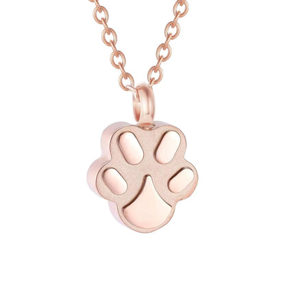 Haustier-Urnen-Halskette für Asche, Anhänger, Pfotenabdruck, Haustier-Urnen-Halskette, Gedenk-Andenken-Schmuck für die Asche von Haustieren/Hunden/Katzen