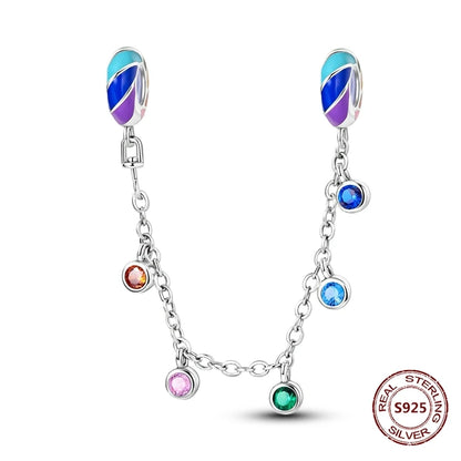 Sicherheitskette Libelle Schmetterling 925er Sterlingsilber Original Marienkäfer Kolibri Charm DIY Schmuckherstellung für Armband Armreif