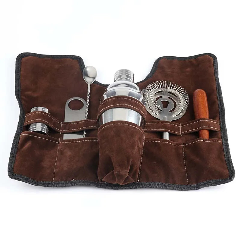 7 Teile/satz Edelstahl Cocktail Shaker Set Bar Werkzeuge mit Mischbecher Professionelle Barkeeper Kit für Home Küche Pub
