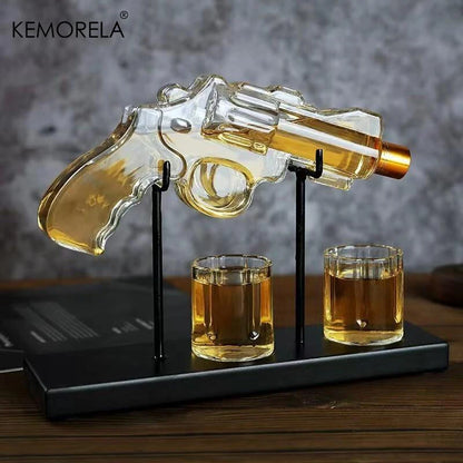KEMORELA Revolver Glas Dekanter Whisky Glas Set Wein Spender Bar Trinkbehälter Glasflasche Exquisite Herrengeschenke