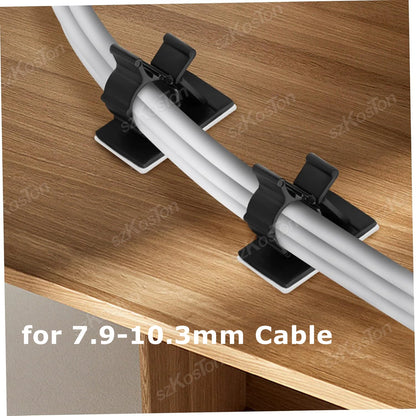 15 ~ 150 Stück verstellbare Kabelklemmen, wiederverwendbare Schnalle, selbstklebende Verkabelungsbefestigung, Nylon-Halterung, Drahtmanagement für 7,9–10,3 mm Kabel