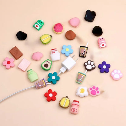 Cartoon Tier Kabel Protector USB Lade Nette Kabel Halter Schutzhülle Kopfhörer Kabel Dekor Abdeckung