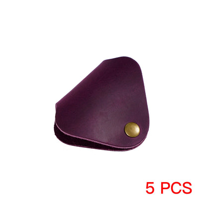 5 Stück Kabelhalter aus echtem Leder, Kabel-Organizer-Clips, Kabelbänder, Kopfhörerkabel, USB-Ladegerät-Halter für den Schreibtisch, ordentlicher Organizer