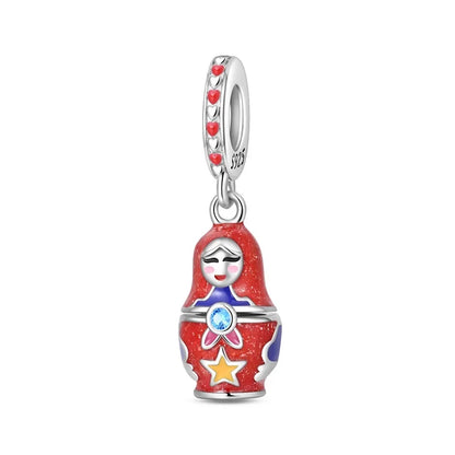 Charakter-Serie, 925er-Sterlingsilber, modisches Mädchen-Paar, Hochzeits-Charms, passend für DIY-Armbänder, Halsketten, exquisite Geschenk-Paarung