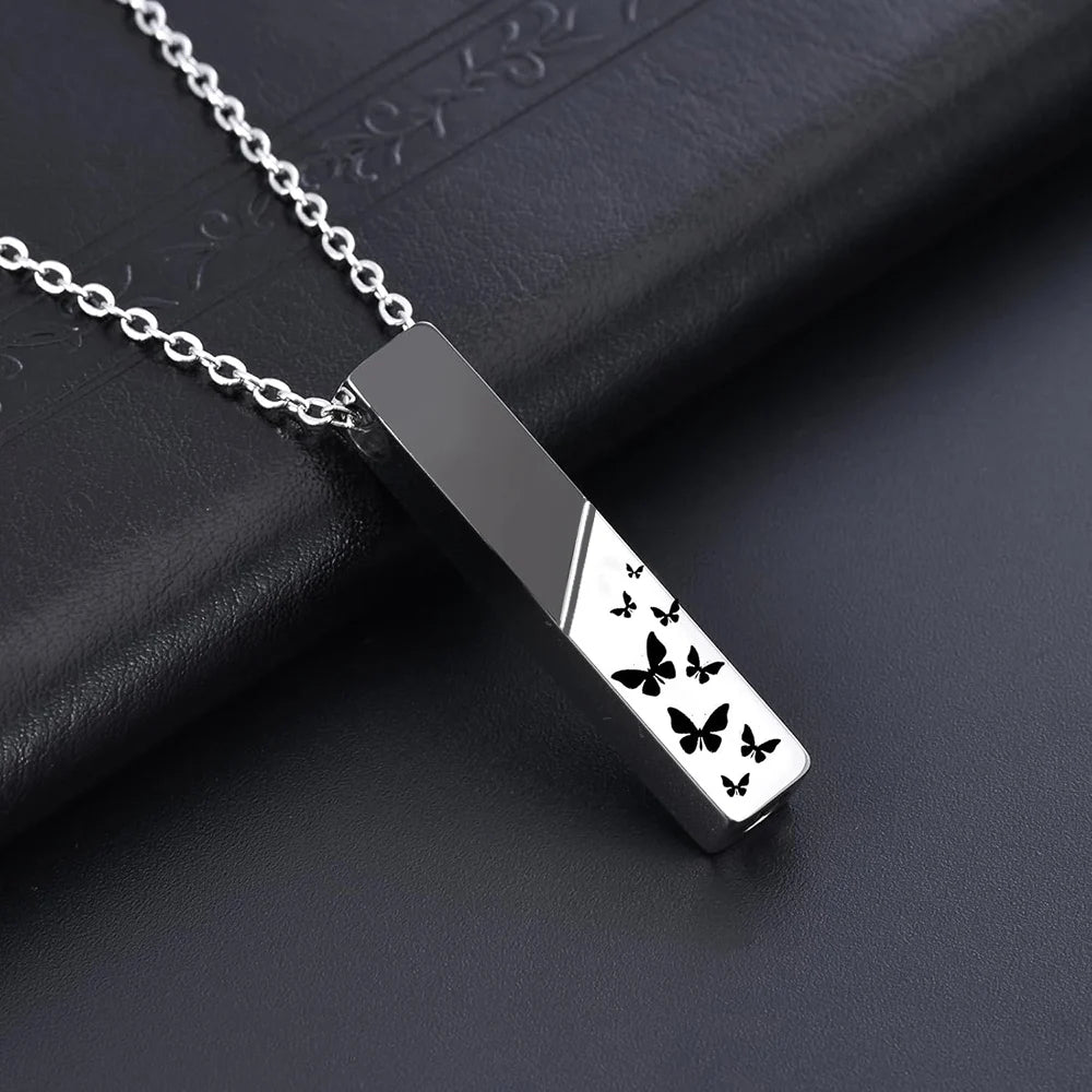 Urn Necklaces for Ashes and Keepsakes, Stainless Steel, Cube Pendant, Urn Necklace for Cremation