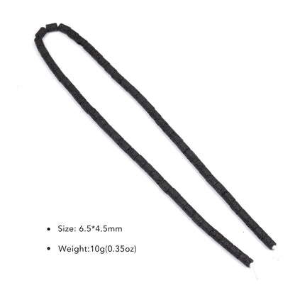 Piedras volcánicas natürliche schwarze Lava zylindrische quadratische Abacus-Steinperlen für Schmuckherstellung, DIY-Schmuck, Armbänder, handgefertigt