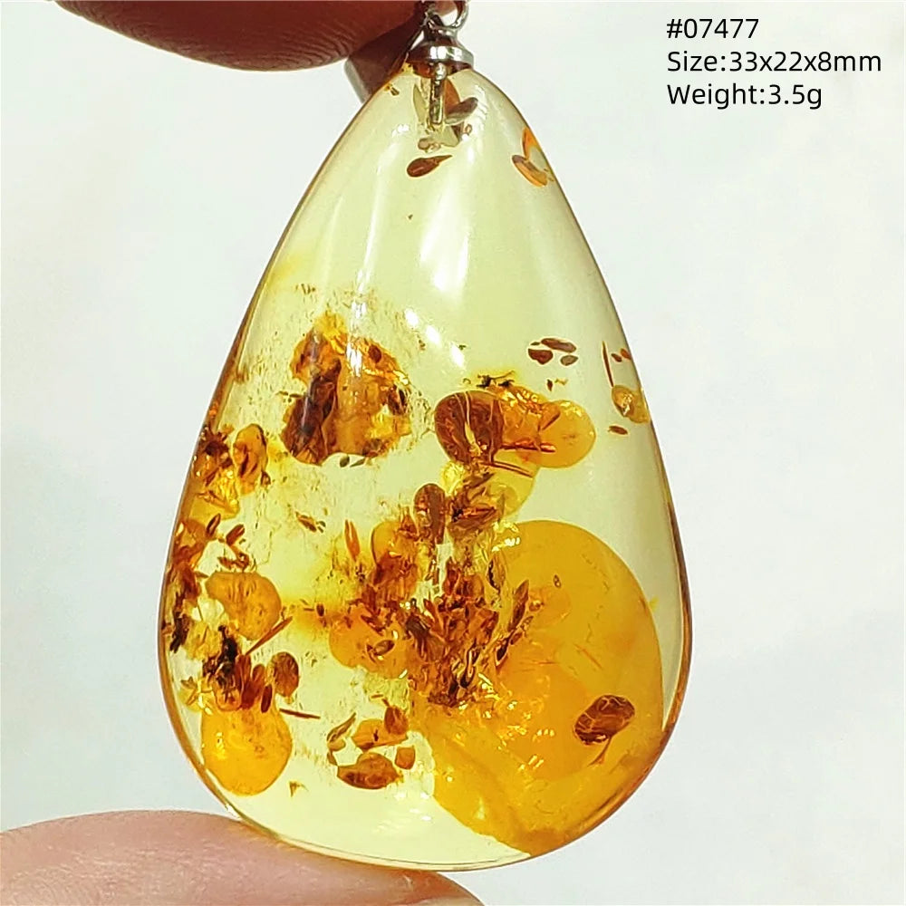 Natürlicher gelber Piebald-Bernstein-Wassertropfen-Anhänger, Edelstein, roter echter Bernstein, heilende Halskette, Schmuck, AAAAAA