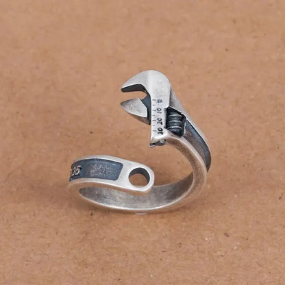 Retro Poseidon Kompass Ring versilbert Hexagramm Öffnung verstellbarer Ring Männer und Frauen Hip-Hop Trend Schmuck Geschenk
