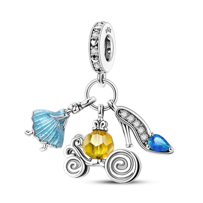 Klassische rote High Heels und goldene Turnschuhe aus 925er-Sterlingsilber, Fußball-Trophäe, baumelnder Charm, passend für Armbänder, Boutique-Schuhserie, Geschenke