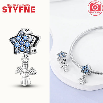 Neue Silber 925 Engel Skulptur Charms Herz Perlen Fit Original Armband für Frauen Schmuck Party Perlen DIY Edlen Schmuck Geschenke