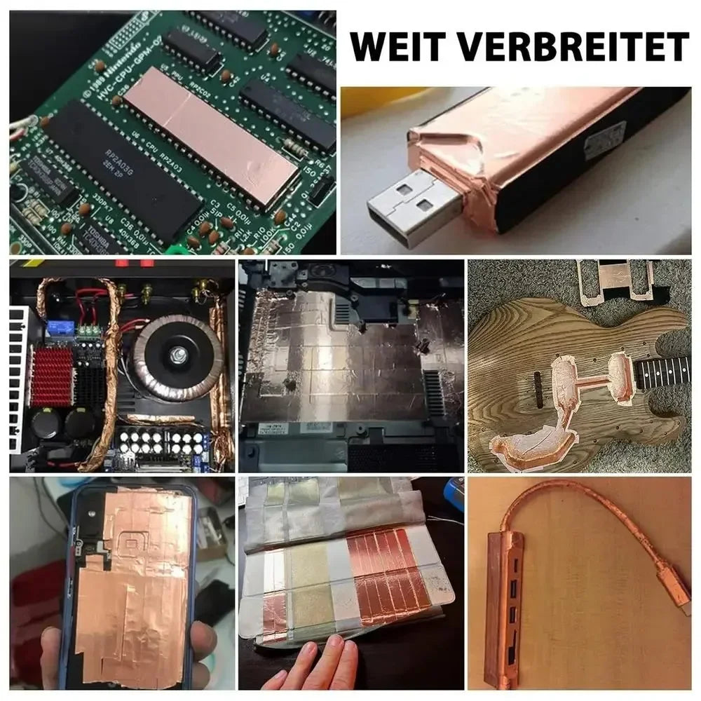 20 m Kupferfolienband, doppelseitiges leitfähiges Reparaturklebeband für EMI-Abschirmung, Kunsthandwerk, elektrische Reparaturen, Erdungsschaltung